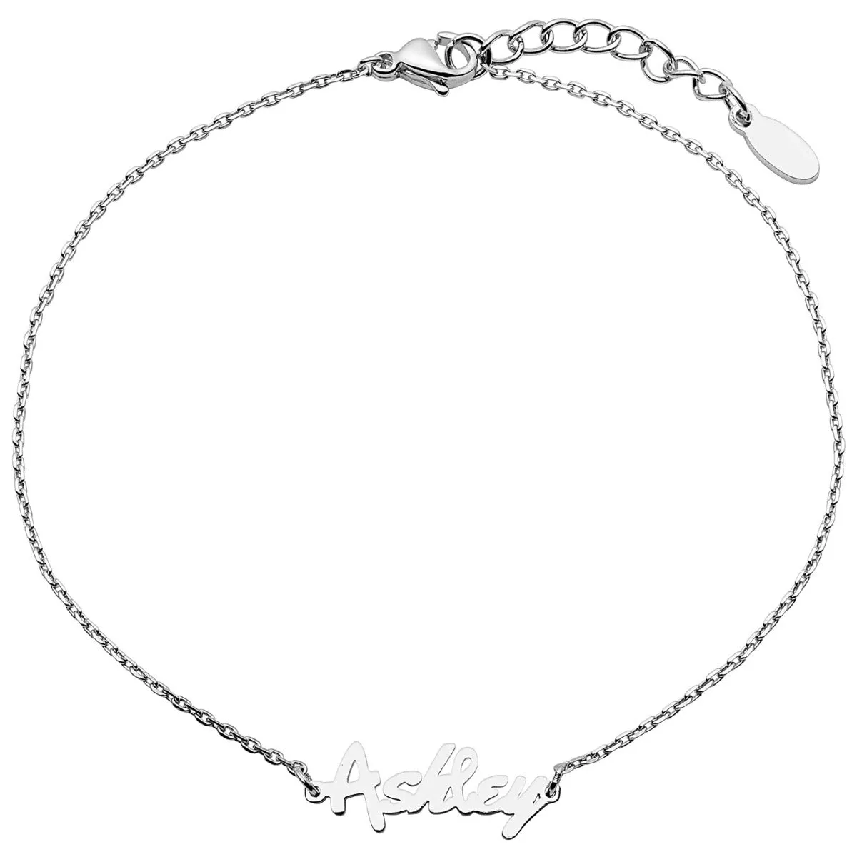 Stainless Steel Bold Name Anklet sold by Limoges Jewelry product image thumbnail 2