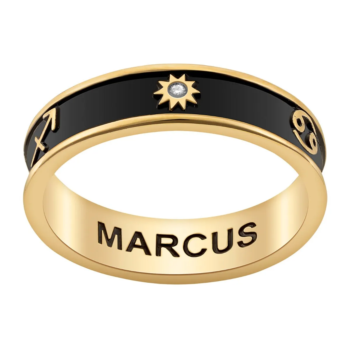 14K Gold Plated 3 Zodiac Sign Band Ring sold by Limoges Jewelry product image thumbnail 2