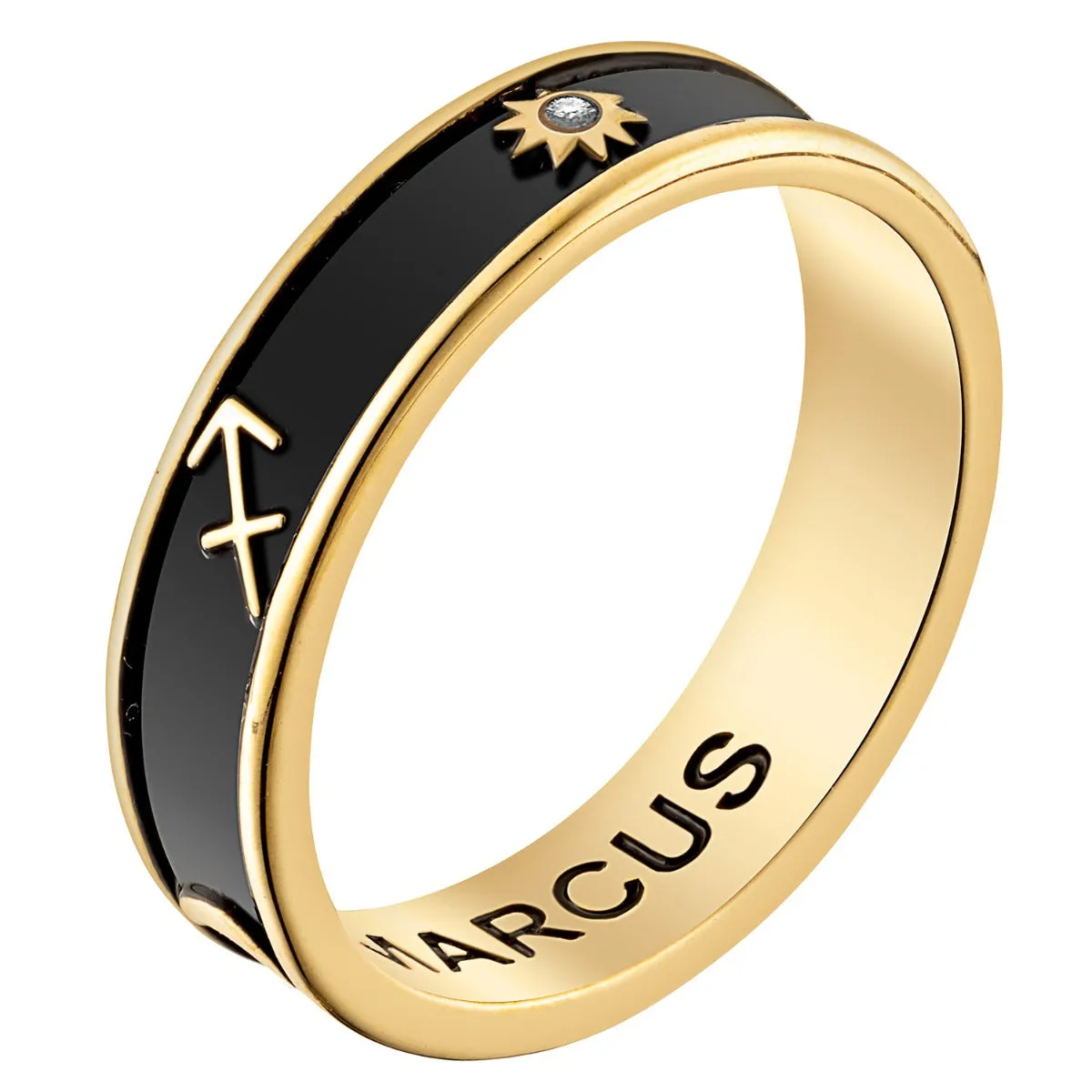 14K Gold Plated 3 Zodiac Sign Band Ring sold by Limoges Jewelry