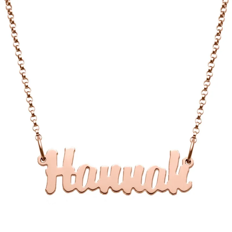 14K Rose Gold over Sterling Mini Name Necklace sold by Limoges Jewelry