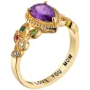 14K Gold over Sterling Mother's Pear Family Birthstone Ring sold by Limoges Jewelry
