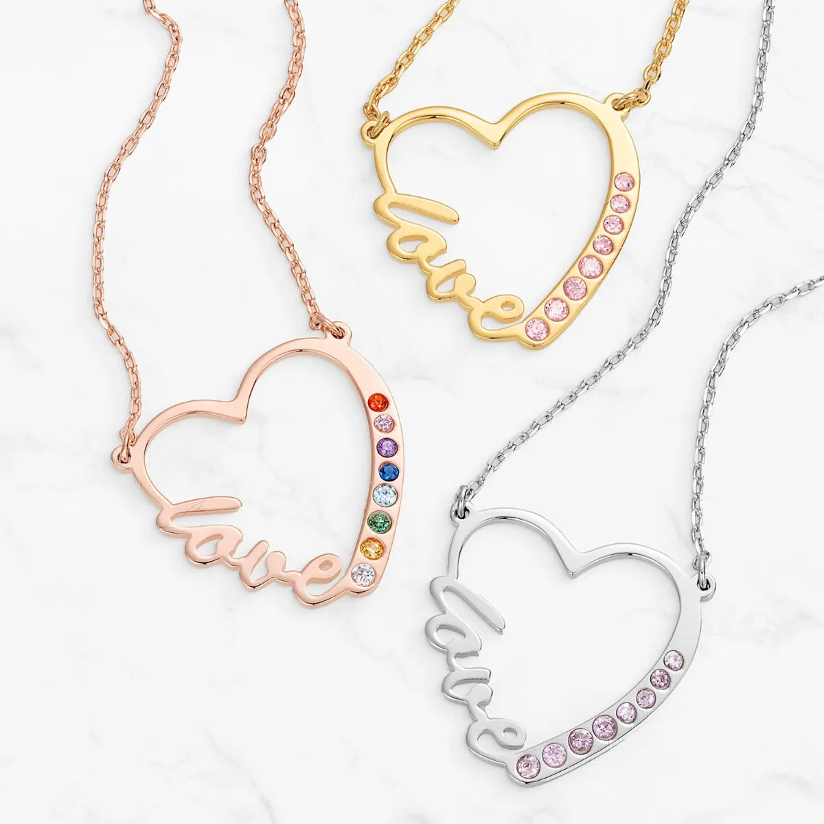 Love In My Heart Birthstone Necklace sold by Limoges Jewelry