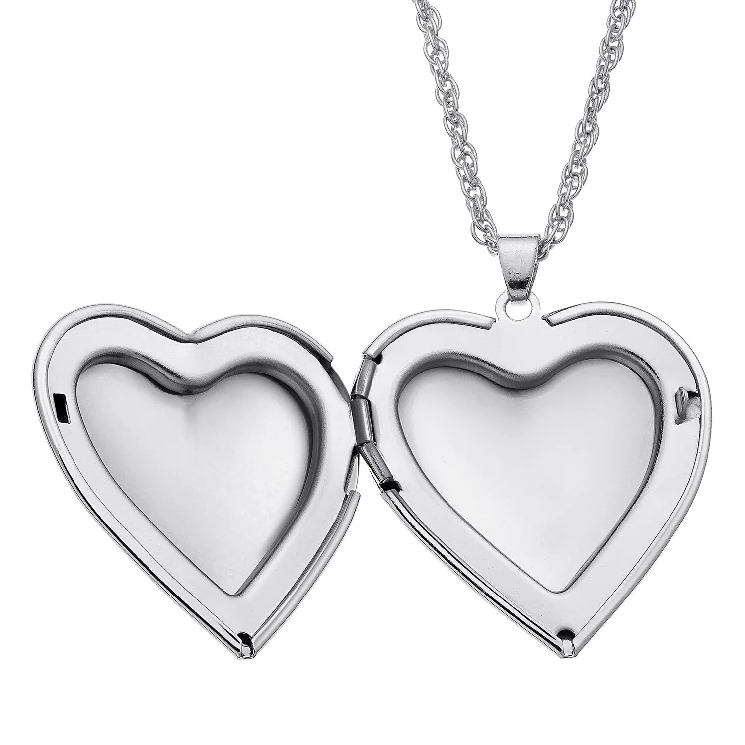 Silver Plated Engraved Large Heart Locket sold by Limoges Jewelry product image thumbnail 2