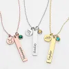 Personalized Name, Zodiac Sign and Birthstone Cluster Necklace sold by Limoges Jewelry