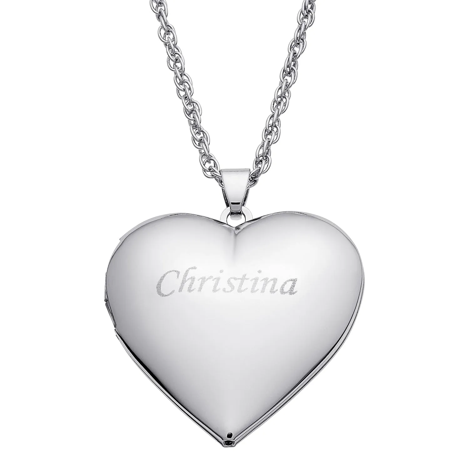 Silver Plated Engraved Large Heart Locket sold by Limoges Jewelry