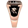 Men's 14K Rose Gold Plated Traditional Cushion Birthstone Class Ring sold by Limoges Jewelry