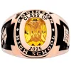 Men's 14K Rose Gold Plated Traditional Cushion Birthstone Class Ring sold by Limoges Jewelry