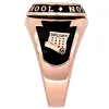 Men's 14K Rose Gold Plated Traditional Cushion Birthstone Class Ring sold by Limoges Jewelry