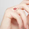Rose Gold over Sterling Script Name and Birthmonth Enamel Flower Bypass Ring sold by Limoges Jewelry
