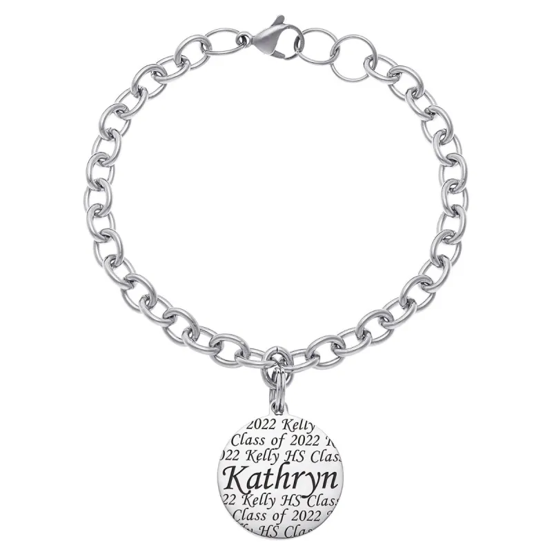 Everscribe Engraved Name Graduation Bracelet made by Limoges Jewelry