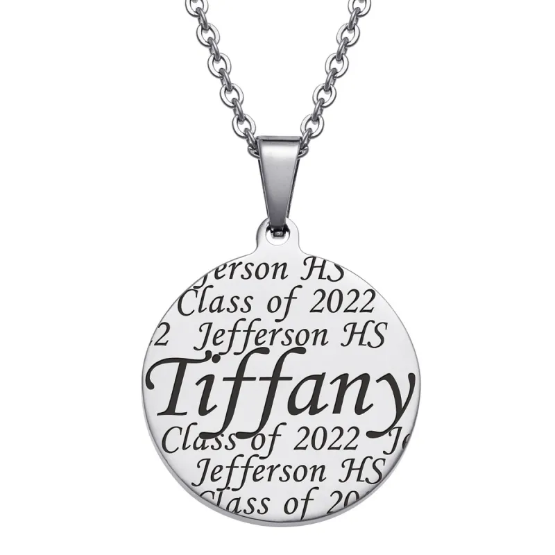 Everscribe Engraved Name Graduation Necklace sold by Limoges Jewelry