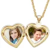 Goldtone Engraved Heart Locket Necklace sold by Limoges Jewelry