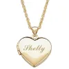 Goldtone Engraved Heart Locket Necklace sold by Limoges Jewelry