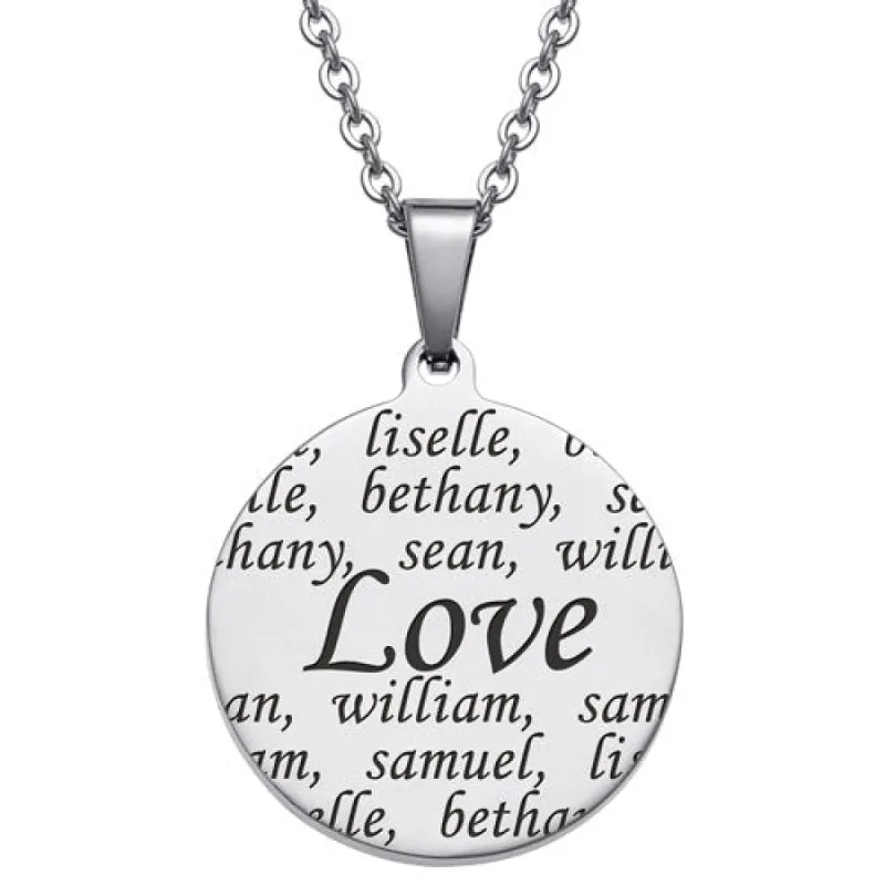 Personalized Everscribe Love Engraved Names Necklace sold by Limoges Jewelry