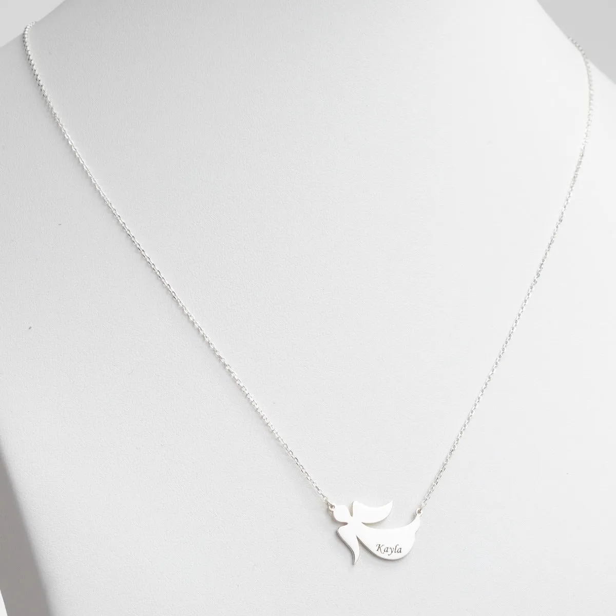 Silver Plated Engraved Name Angel Necklace sold by Limoges Jewelry product image thumbnail 2