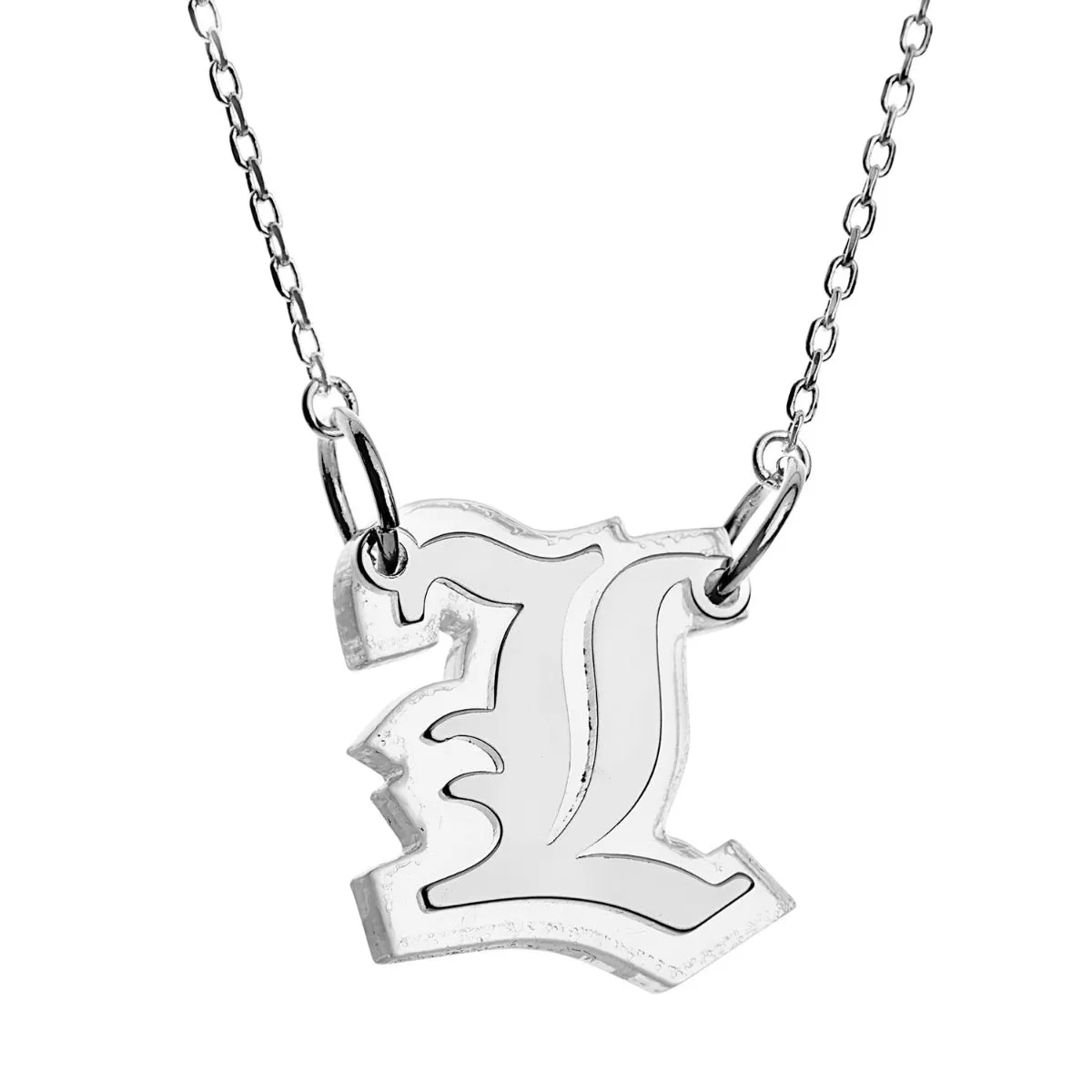 Old English Initial on Translucent Plaque Necklace sold by Limoges Jewelry product image thumbnail 4