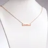 14K Rose Gold Plated Personalized Name and Birthstone Bar Necklace sold by Limoges Jewelry