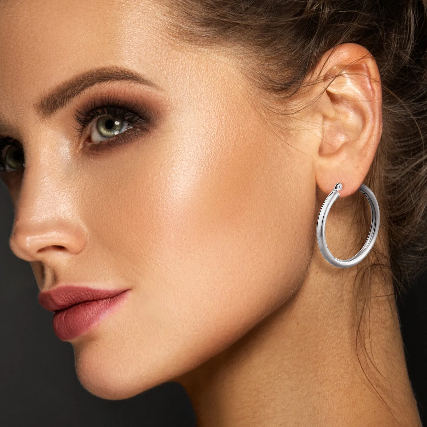 Sterling Silver 30mm Hoop Earring sold by Limoges Jewelry product image thumbnail 3