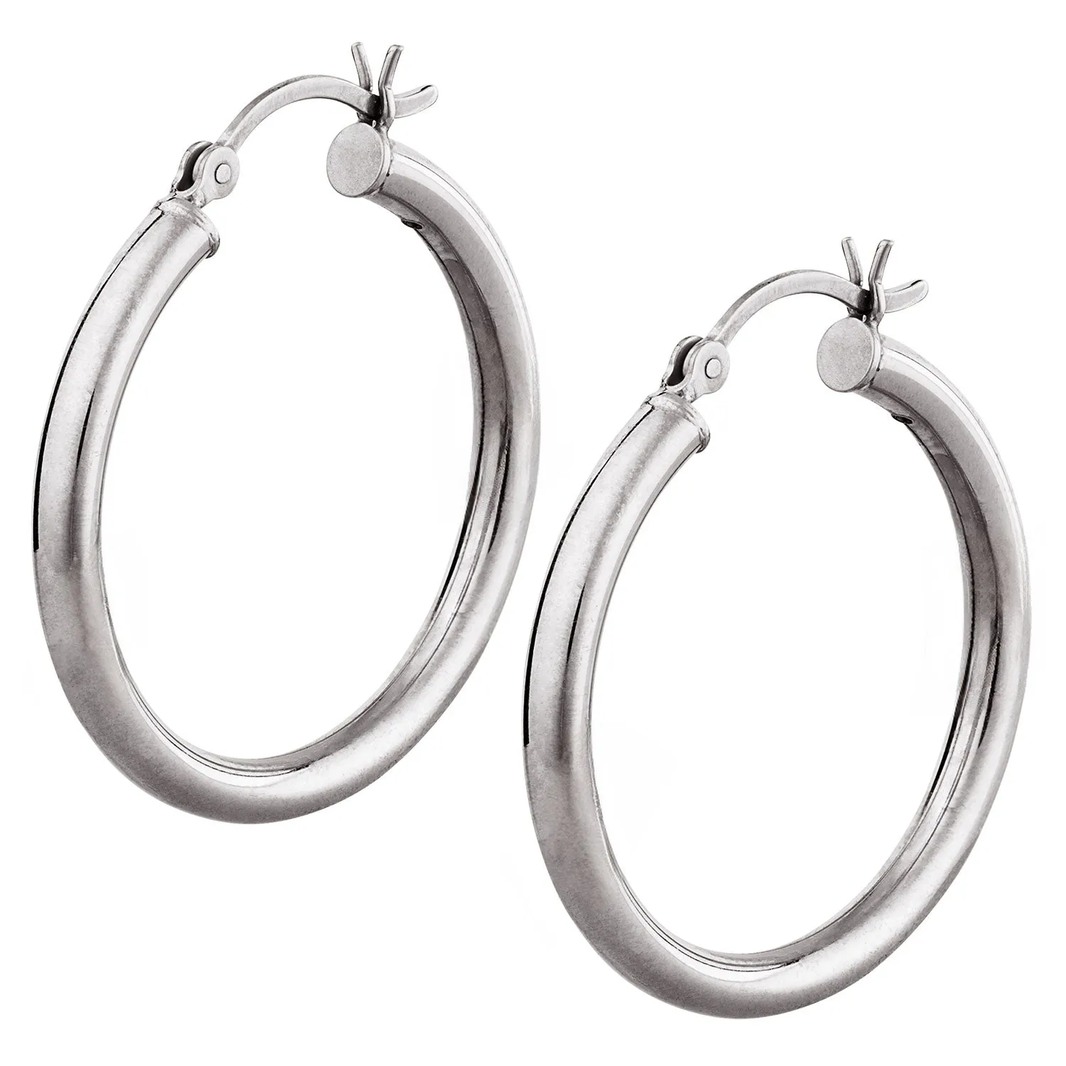 Sterling Silver 30mm Hoop Earring sold by Limoges Jewelry product image thumbnail 2