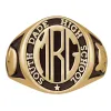 14K Gold over Sterling Men's Monogram Oval Class Ring sold by Limoges Jewelry