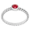 Silver Plated Birthstone with Roped Band Ring sold by Limoges Jewelry