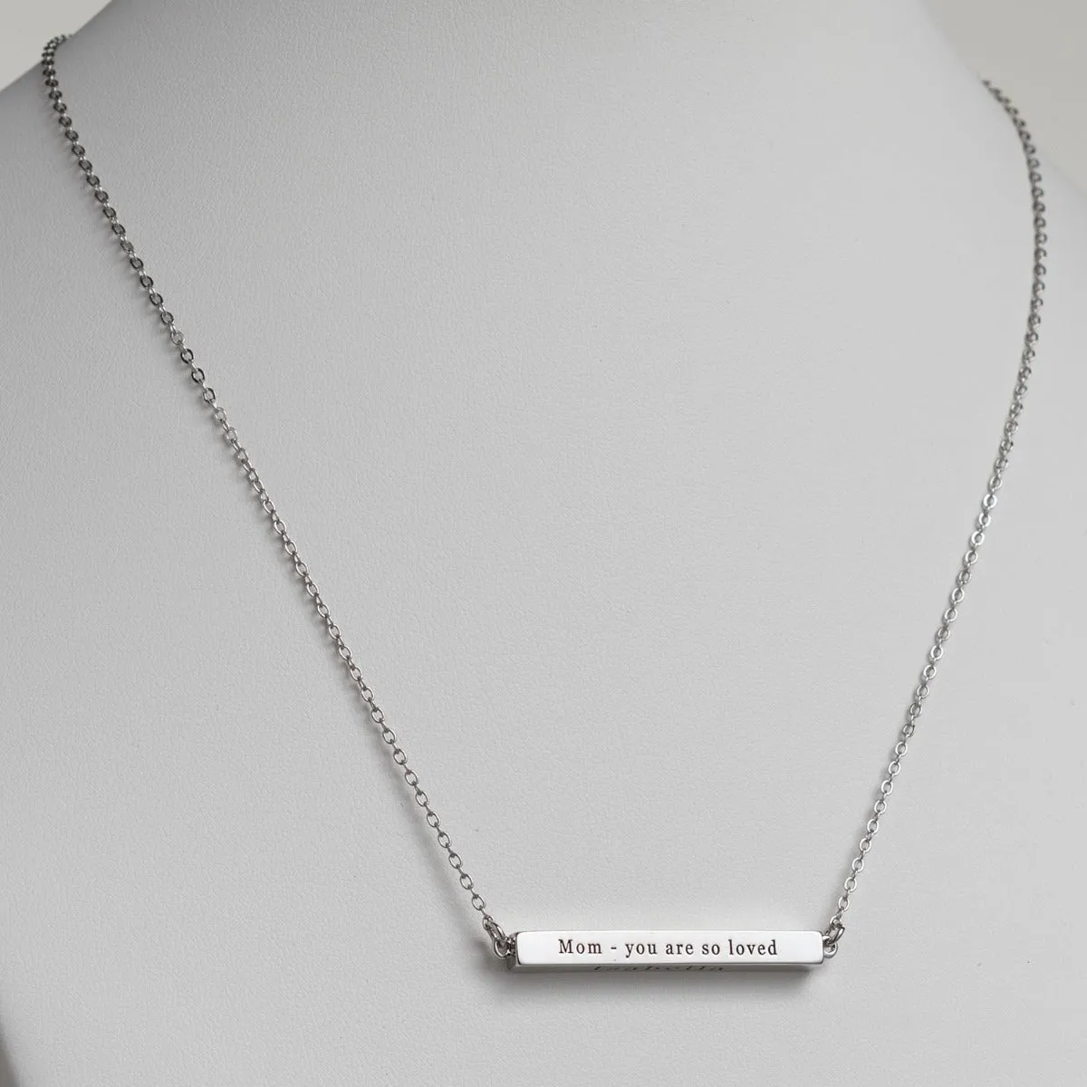 Horizontal 4-sided Bar Mother's Engraved Family Name Necklace sold by Limoges Jewelry product image thumbnail 4