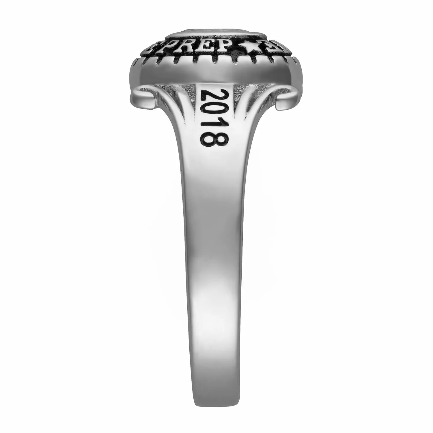 Sterling Silver Rhodium-Plated Traditional Swirl Ladies Class Ring sold by Limoges Jewelry product image thumbnail 3