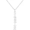Sterling Silver Vertical Uppercase Name with Free Hoop Earrings sold by Limoges Jewelry