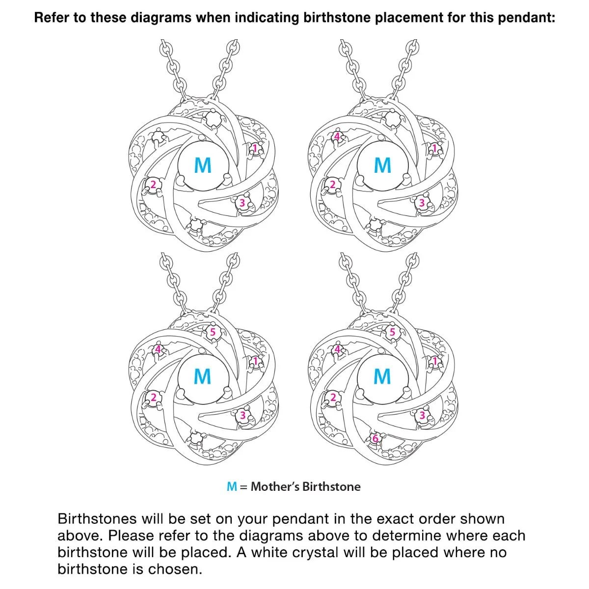 14K Gold Plated Mother and Family Birthstone Swirl Necklace sold by Limoges Jewelry product image thumbnail 4