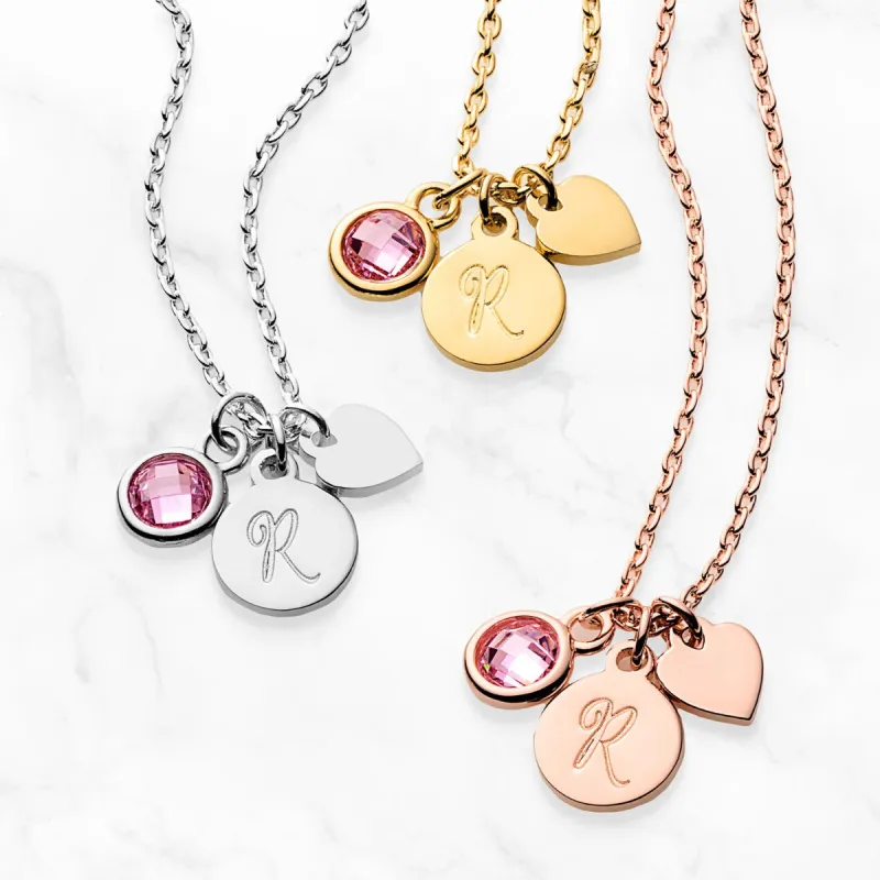 Mini Heart Cluster Necklace sold by Limoges Jewelry