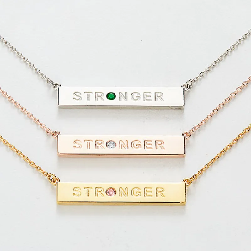 STRONGER Birthstone Empowerment Necklace sold by Limoges Jewelry