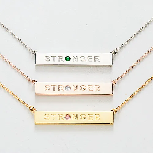 STRONGER Birthstone Empowerment Necklace sold by Limoges Jewelry