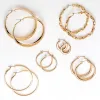 14K Gold Plated 6 Pair Fashion Hoop Set sold by Limoges Jewelry