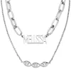 Personalized Layered Cutout Name Necklace with DNA Charm sold by Limoges Jewelry