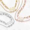 Personalized Layered Cutout Name Necklace with DNA Charm sold by Limoges Jewelry