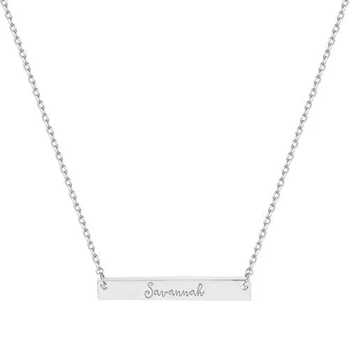 Sterling Silver Mini Bar Name Necklace sold by Limoges Jewelry product image thumbnail 2