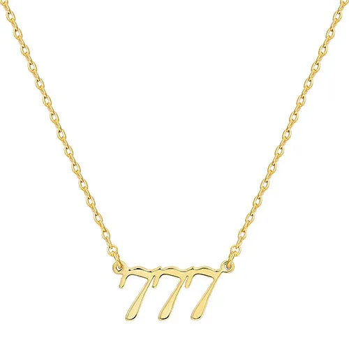 Petite Script Angel Number Necklace sold by Limoges Jewelry product image thumbnail 2