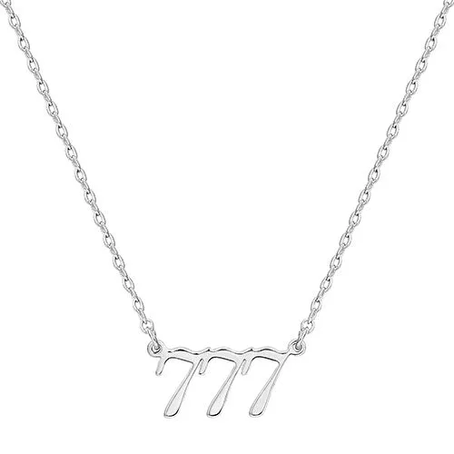 Petite Script Angel Number Necklace sold by Limoges Jewelry product image thumbnail 4