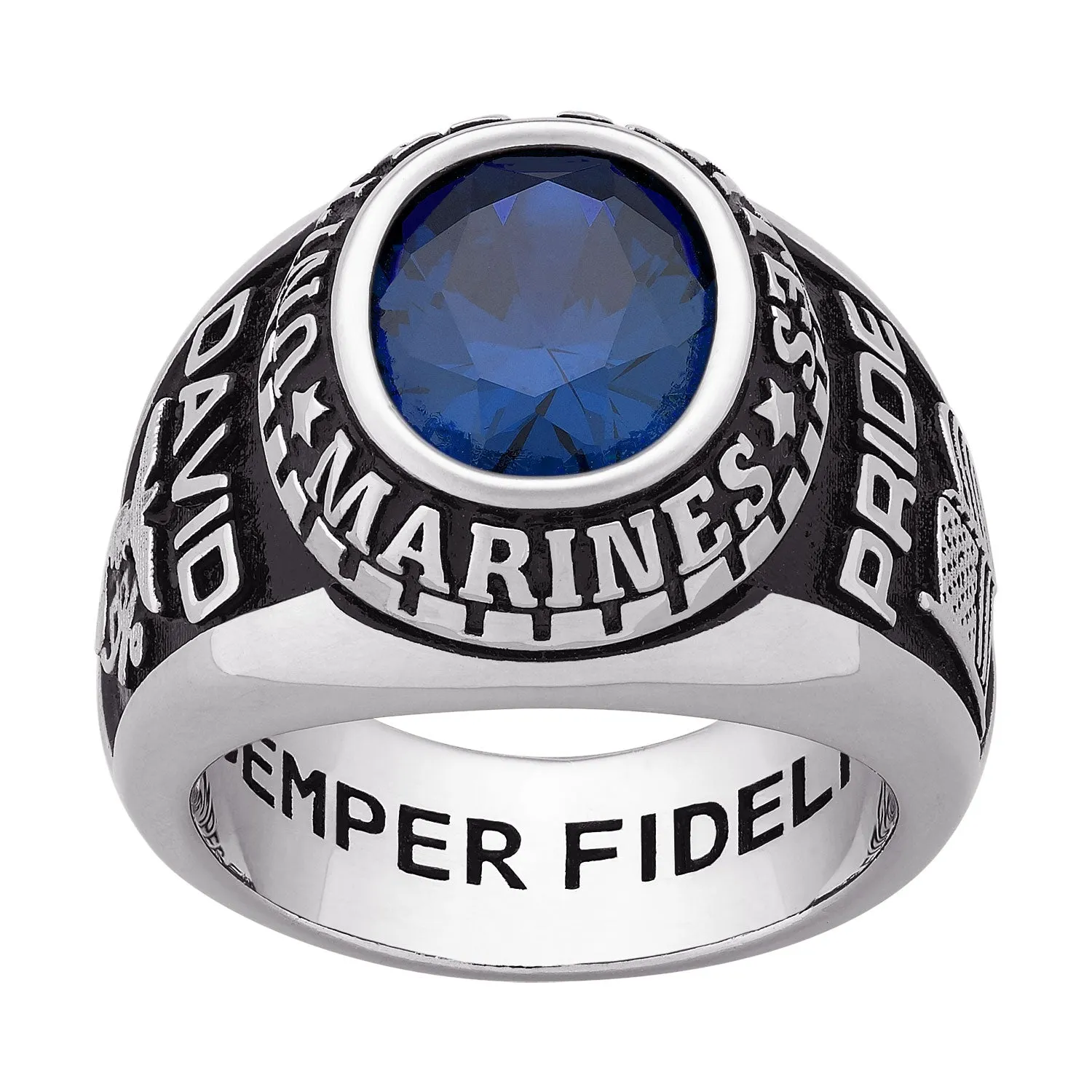 Men's CELEBRIUM Oval Birthstone MILITARY RING sold by Limoges Jewelry