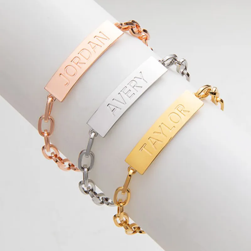 ID Bracelet on Paperclip Chain 9" sold by Limoges Jewelry