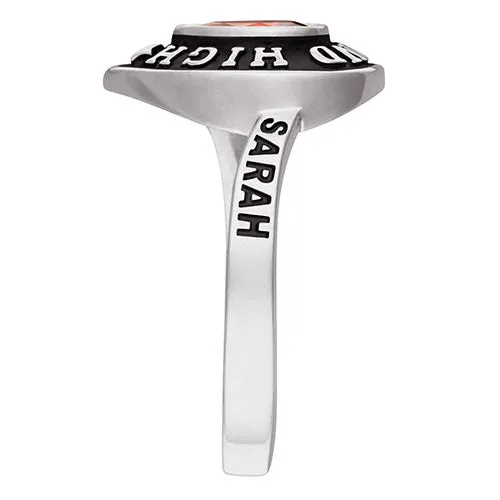 Ladies' Sterling Silver Pear Birthstone Class Ring sold by Limoges Jewelry product image thumbnail 4