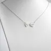 Sterling Silver Engraved Name Heart Station Necklace - 2 Names sold by Limoges Jewelry
