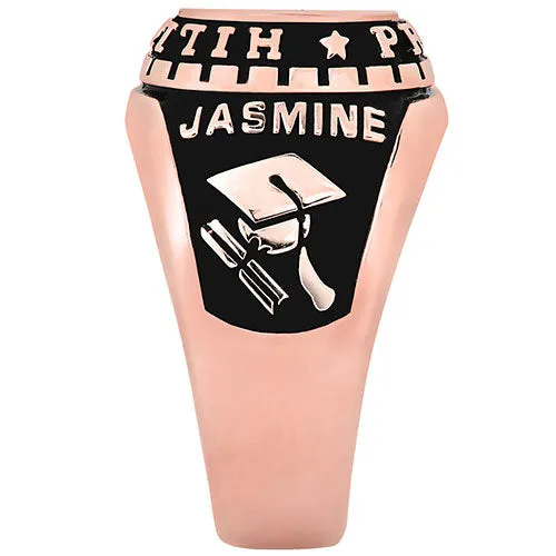 Ladies Rose Gold CELEBRIUM Traditional Oval Stone Class Ring sold by Limoges Jewelry product image thumbnail 4