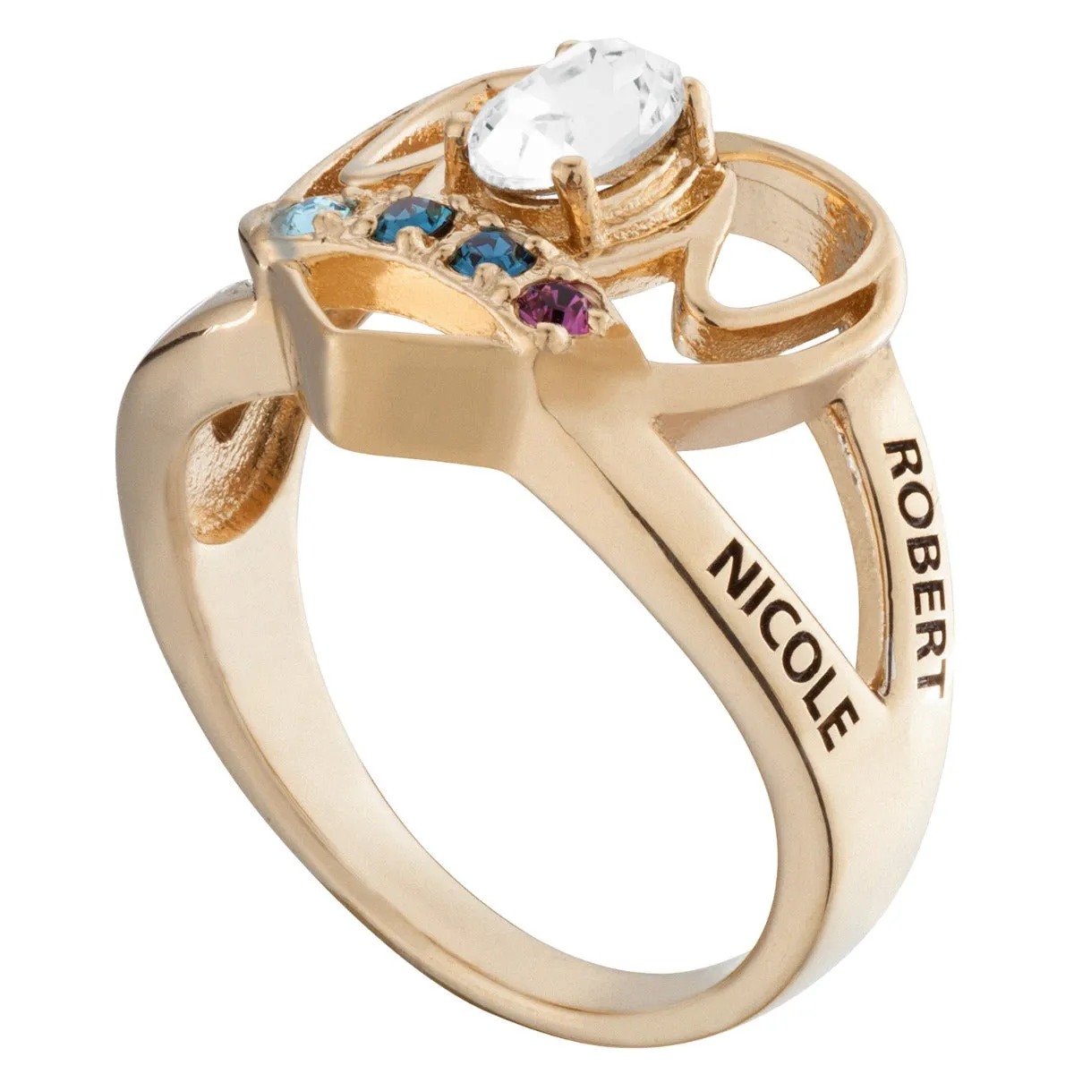 14K Gold over Sterling Birthstone and Name personalized Ring sold by Limoges Jewelry product image thumbnail 3