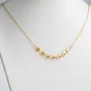 14K Gold over Sterling Initial Discs Station Necklace - 7 Discs sold by Limoges Jewelry