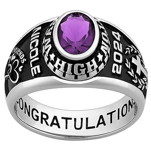 Ladies CELEBRIUM Traditional Oval Stone Class Ring sold by Limoges Jewelry product image thumbnail 2