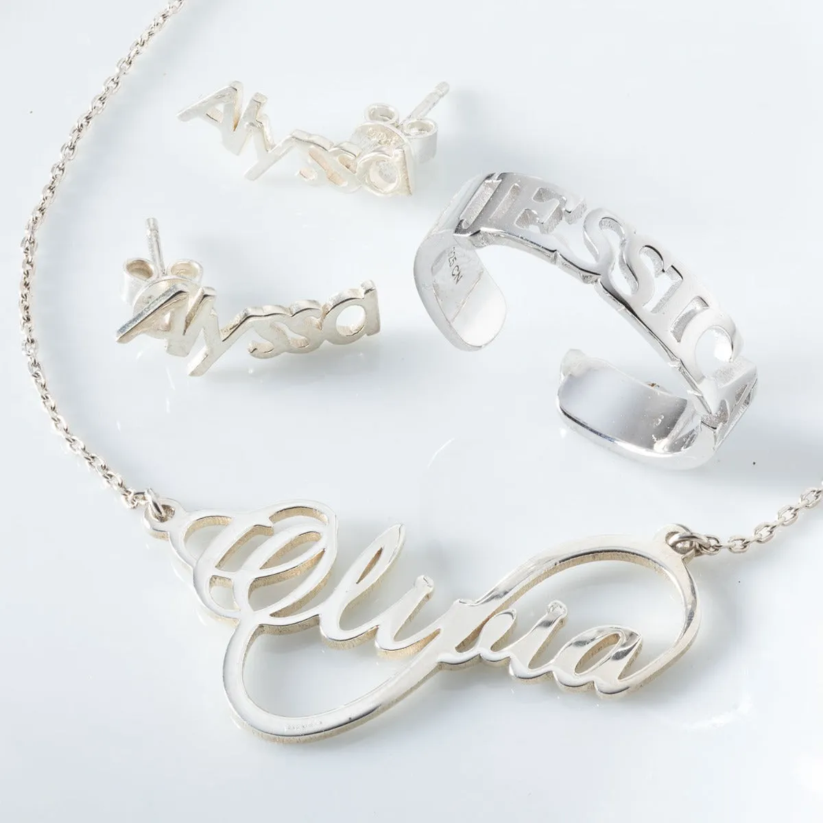 Sterling Silver Name Ring sold by Limoges Jewelry product image thumbnail 3