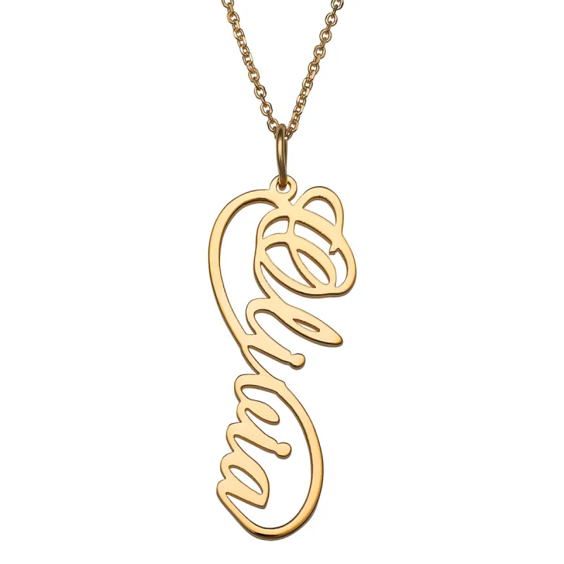 14K Gold over Sterling Script Name Infinity Necklace sold by Limoges Jewelry