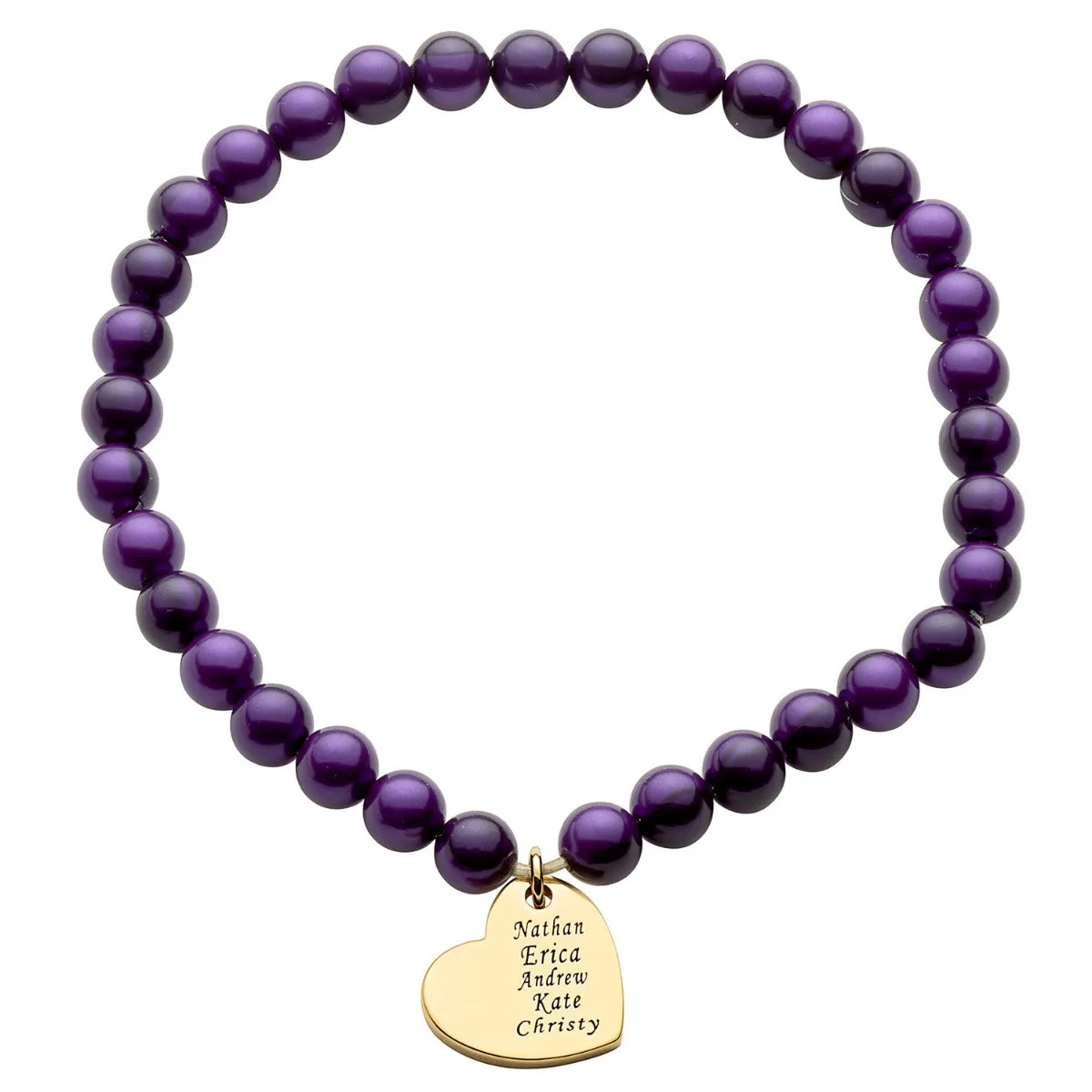 14K Gold Plated Personalized Pearl Stretch Bracelet sold by Limoges Jewelry