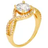 Goldtone CZ Dangle Earrings, Ring, and Cuff Bracelet Set sold by Limoges Jewelry